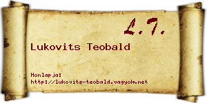 Lukovits Teobald névjegykártya